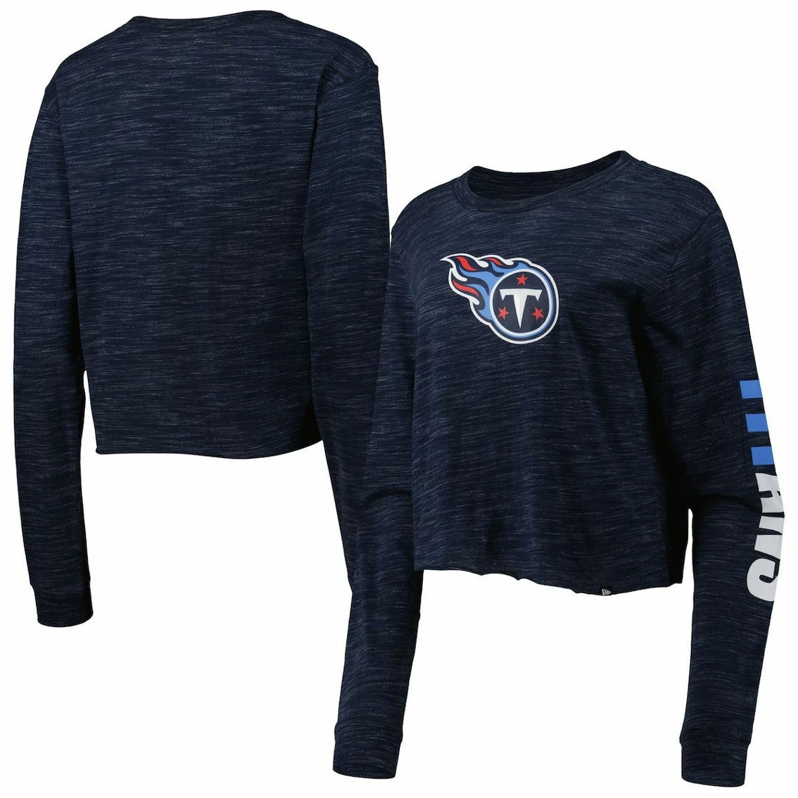 New Era Women's Navy Tennessee Titans Crop Long Sleeve T-Shirt 3 New Era Women's Navy Tennessee Titans Crop Long Sleeve T-Shirt