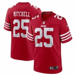 Nike Men's Elijah Mitchell Scarlet San Francisco 49ers Team Player Game Jersey