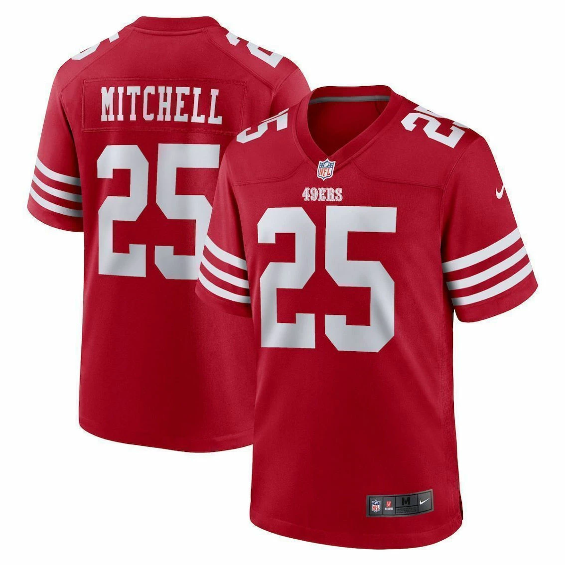 Nike Men's Elijah Mitchell Scarlet San Francisco 49ers Team Player Game Jersey 4 Nike Men's Elijah Mitchell Scarlet San Francisco 49ers Team Player Game Jersey - Image 2