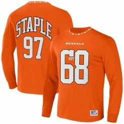 Staple Men's NFL X Orange Cincinnati Bengals Core Team Long Sleeve T-Shirt