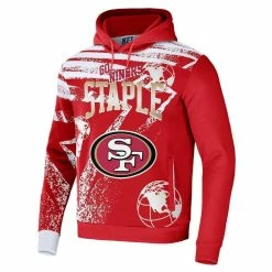 Staple Men's NFL X Red San Francisco 49ers All Over Print Pullover Hoodie 8 Staple Men's NFL X Red San Francisco 49ers All Over Print Pullover Hoodie -Fanatics DSCO1148311625 2910 ALT2