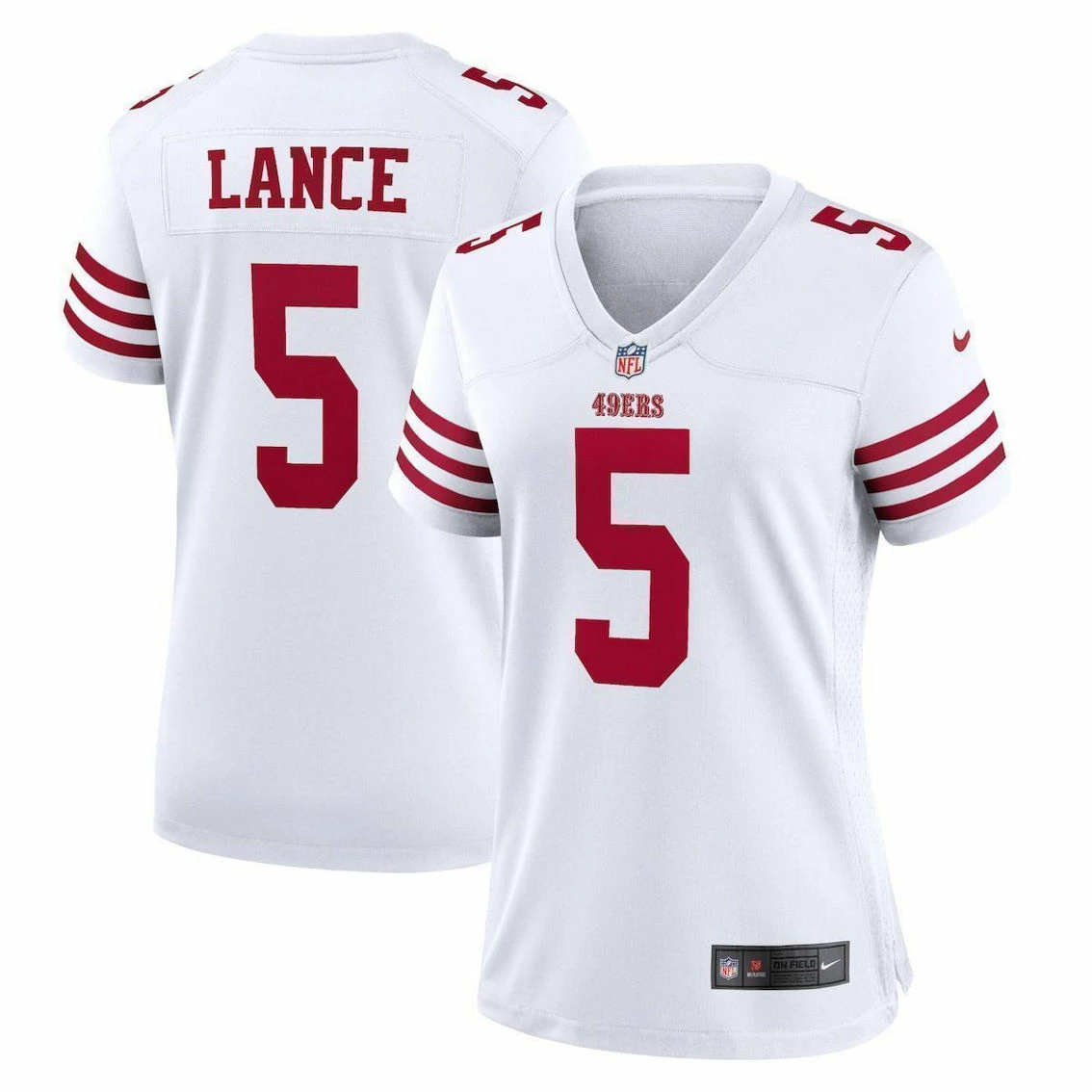 Nike Women's Trey Lance White San Francisco 49ers Player Game Jersey 4 Nike Women's Trey Lance White San Francisco 49ers Player Game Jersey - Image 2