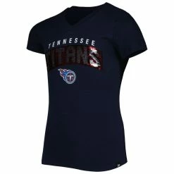 New Era Girls Youth Navy Tennessee Titans Reverse Sequin Wordmark V-Neck T-Shirt 8 New Era Girls Youth Navy Tennessee Titans Reverse Sequin Wordmark V-Neck T-Shirt -Fanatics DSCO1148311855 1320 ALT2