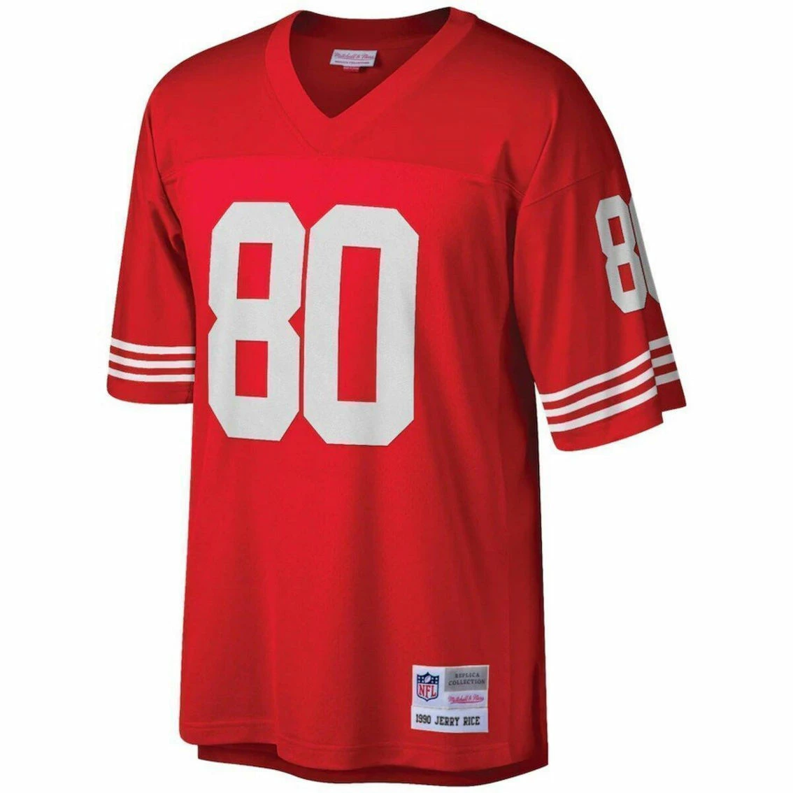 Mitchell & Ness Men's Jerry Rice Scarlet San Francisco 49ers Big & Tall 1990 Retired Player Replica Jersey 5 Mitchell & Ness Men's Jerry Rice Scarlet San Francisco 49ers Big & Tall 1990 Retired Player Replica Jersey - Image 3