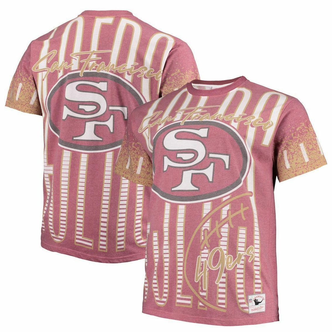 Mitchell & Ness Men's Scarlet San Francisco 49ers Jumbotron Big & Tall T-Shirt 4 Mitchell & Ness Men's Scarlet San Francisco 49ers Jumbotron Big & Tall T-Shirt - Image 2