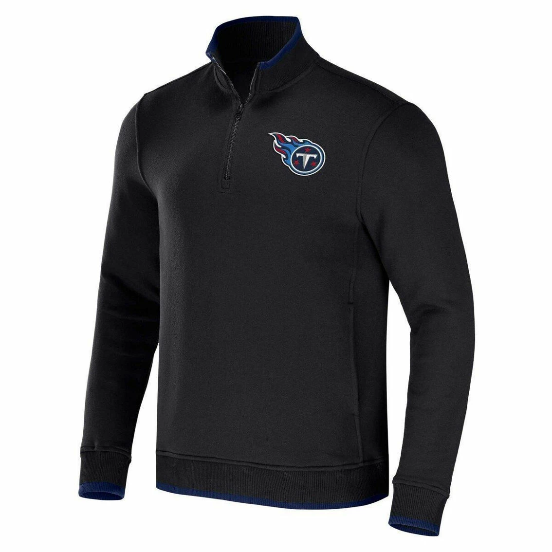 NFL X Darius Rucker Collection By Fanatics Men's Black Tennessee Titans Logo Quarter-Zip Top 5 NFL X Darius Rucker Collection By Fanatics Men's Black Tennessee Titans Logo Quarter-Zip Top - Image 3