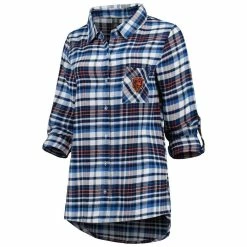 Concepts Sport Women's Navy/Orange Chicago Bears Mainstay Flannel Full-Button Long Sleeve Nightshirt -Fanatics DSCO1148314262 ANGEBL ALT2