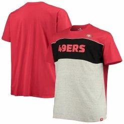 Fanatics Branded Men's Scarlet/Heathered Gray San Francisco 49ers Big & Tall Color Block T-Shirt 7 Fanatics Branded Men's Scarlet/Heathered Gray San Francisco 49ers Big & Tall Color Block T-Shirt -Fanatics DSCO1148315118 2946 ALT1