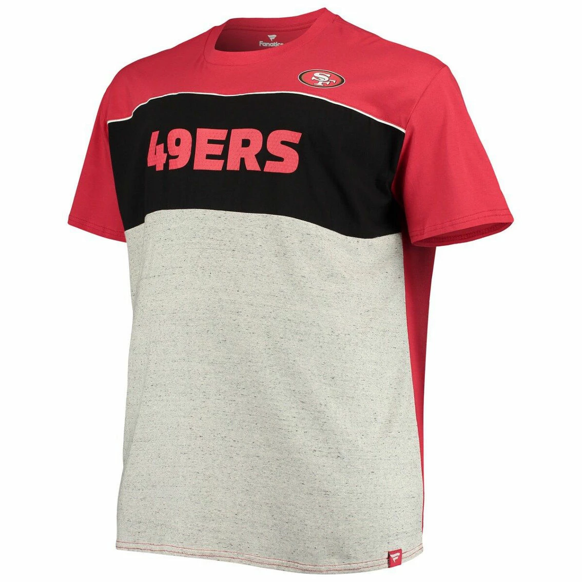Fanatics Branded Men's Scarlet/Heathered Gray San Francisco 49ers Big & Tall Color Block T-Shirt 5 Fanatics Branded Men's Scarlet/Heathered Gray San Francisco 49ers Big & Tall Color Block T-Shirt - Image 3