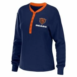 WEAR By Erin Andrews Women's Navy Chicago Bears Waffle Henley Long Sleeve T-Shirt 8 WEAR By Erin Andrews Women's Navy Chicago Bears Waffle Henley Long Sleeve T-Shirt -Fanatics DSCO1148315207 1320 ALT2