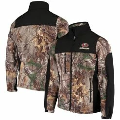 Dunbrooke Men's Realtree Camo/Black San Francisco 49ers Circle Hunter Softshell Full-Zip Jacket