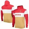 New Era Men's Gold/Scarlet San Francisco 49ers Big & Tall Current Colorblock Raglan Fleece Pullover Hoodie -Fanatics DSCO1148316102 1853