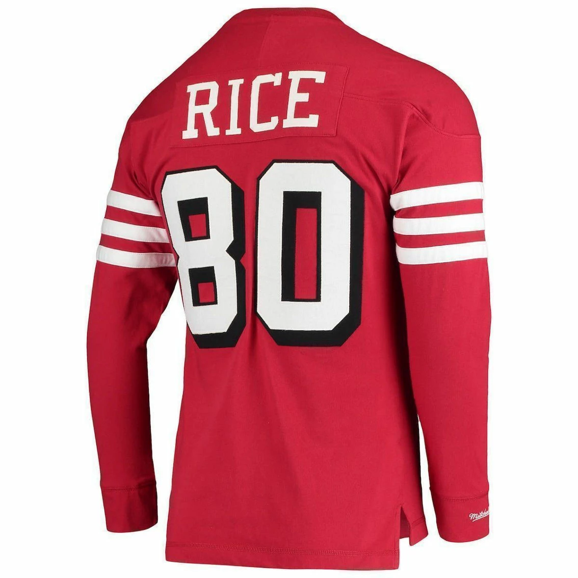Mitchell & Ness Men's Jerry Rice Scarlet San Francisco 49ers Throwback Retired Player Name & Number Long Sleeve Top 6 Mitchell & Ness Men's Jerry Rice Scarlet San Francisco 49ers Throwback Retired Player Name & Number Long Sleeve Top - Image 4