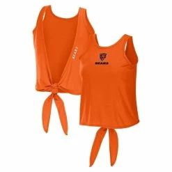 WEAR By Erin Andrews Women's Orange Chicago Bears Open Back Twist Tie Tank Top