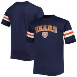 Profile Men's Navy Chicago Bears Big & Tall Arm Stripe T-Shirt