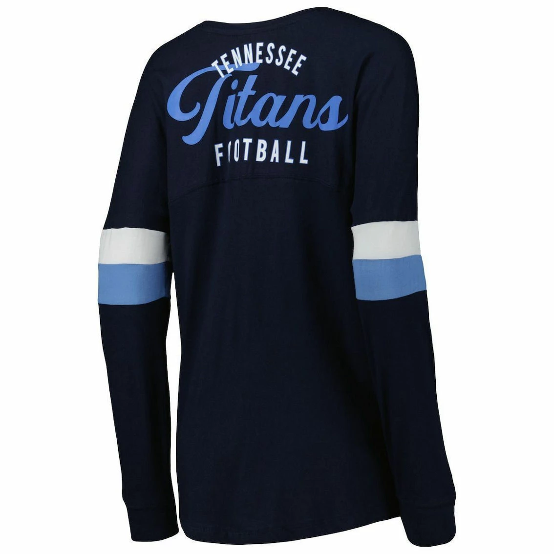 New Era Women's Navy Tennessee Titans Athletic Varsity Lace-Up Long Sleeve T-Shirt 6 New Era Women's Navy Tennessee Titans Athletic Varsity Lace-Up Long Sleeve T-Shirt - Image 4