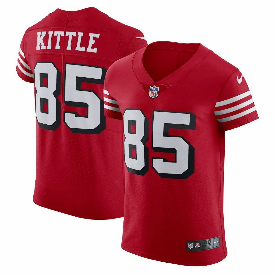 Nike Men's George Kittle Scarlet San Francisco 49ers Alternate Vapor Elite Jersey 4 Nike Men's George Kittle Scarlet San Francisco 49ers Alternate Vapor Elite Jersey - Image 2