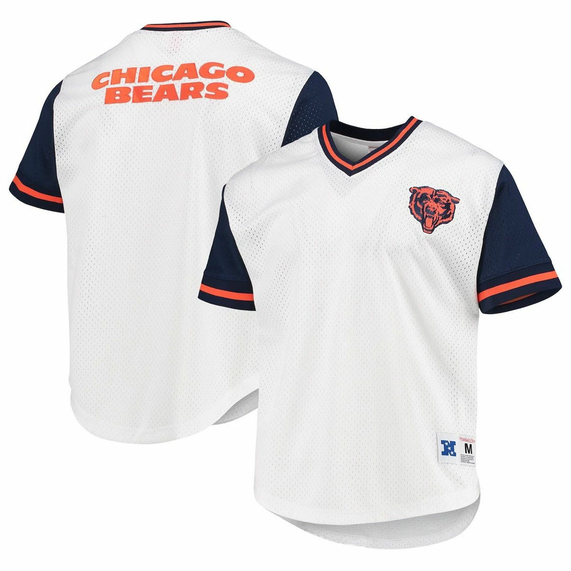 Mitchell & Ness Men's White Chicago Bears Fashion Mesh V-Neck T-Shirt 3 Mitchell & Ness Men's White Chicago Bears Fashion Mesh V-Neck T-Shirt