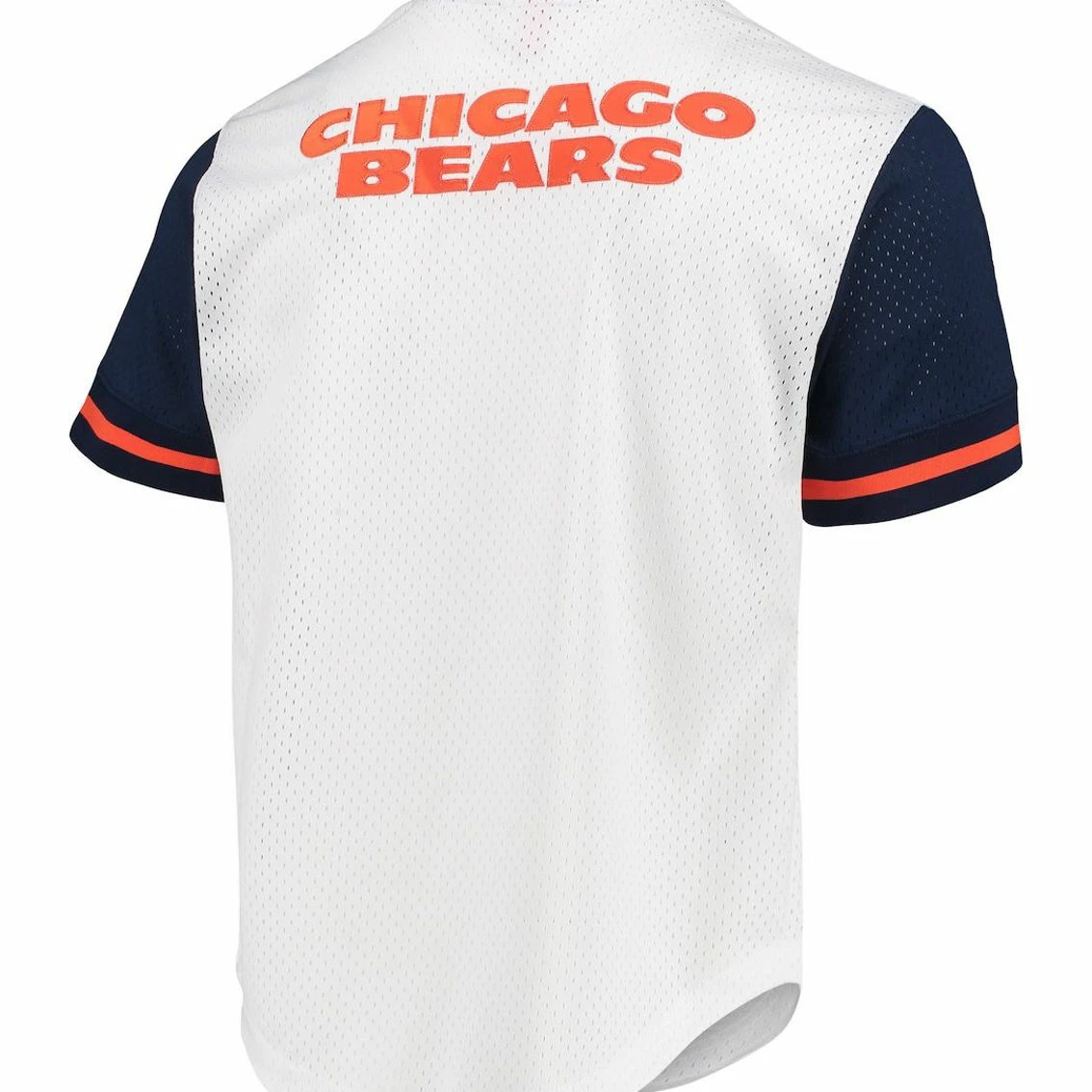 Mitchell & Ness Men's White Chicago Bears Fashion Mesh V-Neck T-Shirt 6 Mitchell & Ness Men's White Chicago Bears Fashion Mesh V-Neck T-Shirt - Image 4