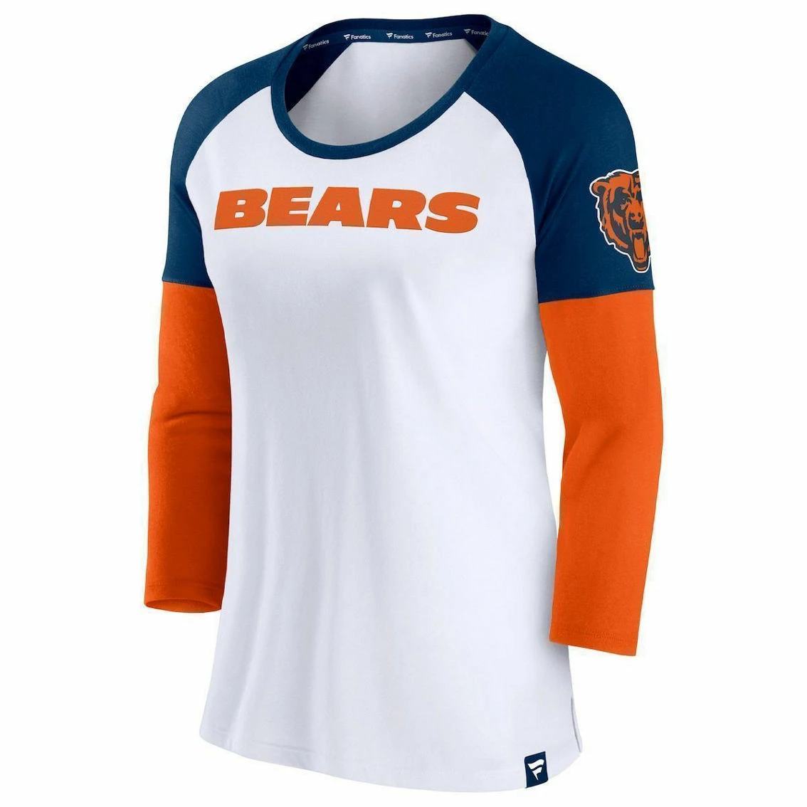 Fanatics Branded Women's White/Navy Chicago Bears Durable Raglan 3/4-Sleeve T-Shirt 5 Fanatics Branded Women's White/Navy Chicago Bears Durable Raglan 3/4-Sleeve T-Shirt - Image 3