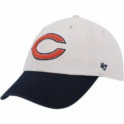 '47 Men's Cream/Navy Chicago Bears Sidestep Clean Up Adjustable Hat -Fanatics DSCO1148322459 6662 ALT3