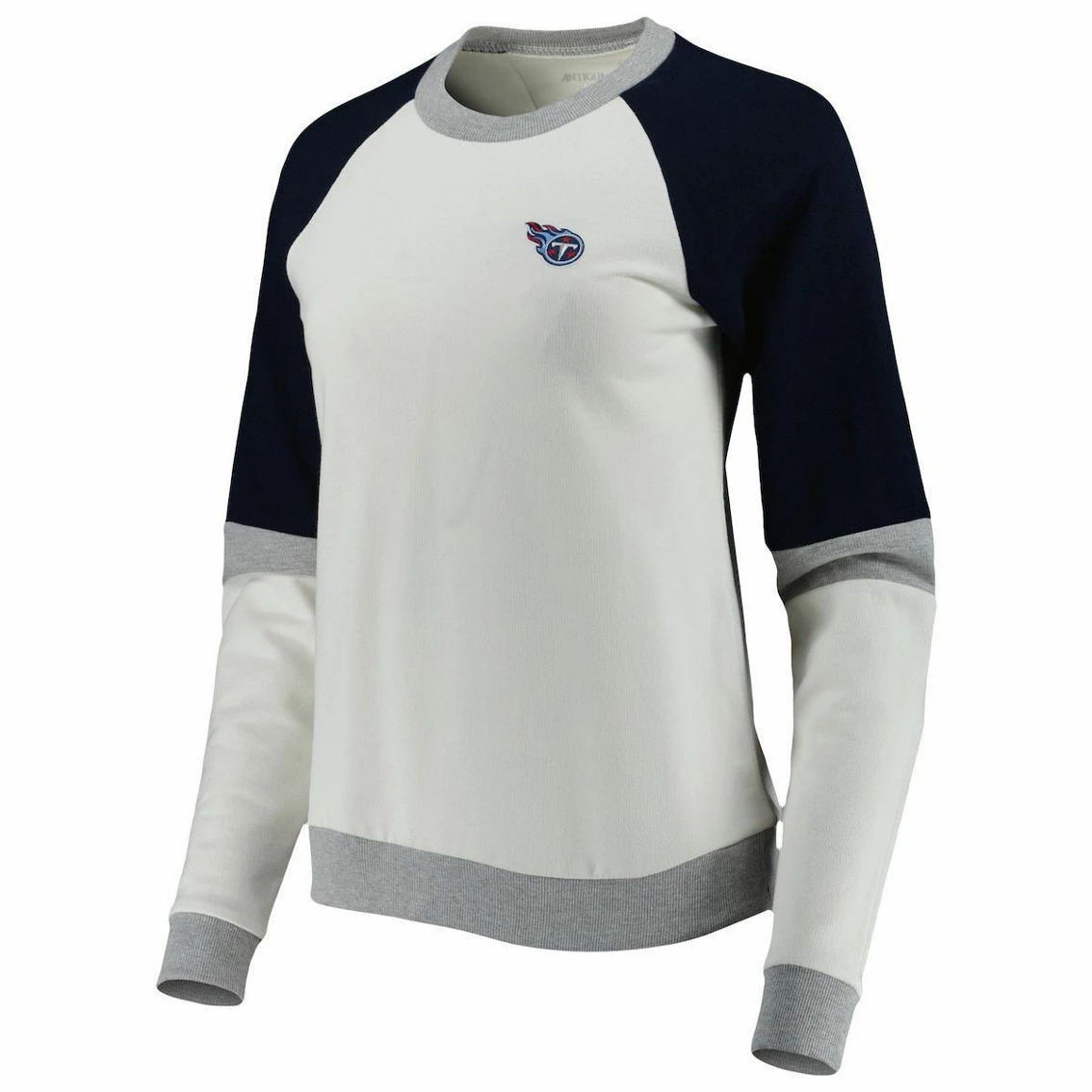 Antigua Women's Cream/Navy Tennessee Titans Avenue Raglan Pullover Sweatshirt 5 Antigua Women's Cream/Navy Tennessee Titans Avenue Raglan Pullover Sweatshirt - Image 3