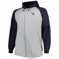 Profile Men's Heather Gray Tennessee Titans Big & Tall Fleece Raglan Full-Zip Hoodie Jacket 8 Profile Men's Heather Gray Tennessee Titans Big & Tall Fleece Raglan Full-Zip Hoodie Jacket -Fanatics DSCO1148323159 1927 ALT2