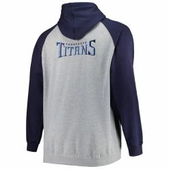 Profile Men's Heather Gray Tennessee Titans Big & Tall Fleece Raglan Full-Zip Hoodie Jacket 9 Profile Men's Heather Gray Tennessee Titans Big & Tall Fleece Raglan Full-Zip Hoodie Jacket -Fanatics DSCO1148323159 1927 ALT3