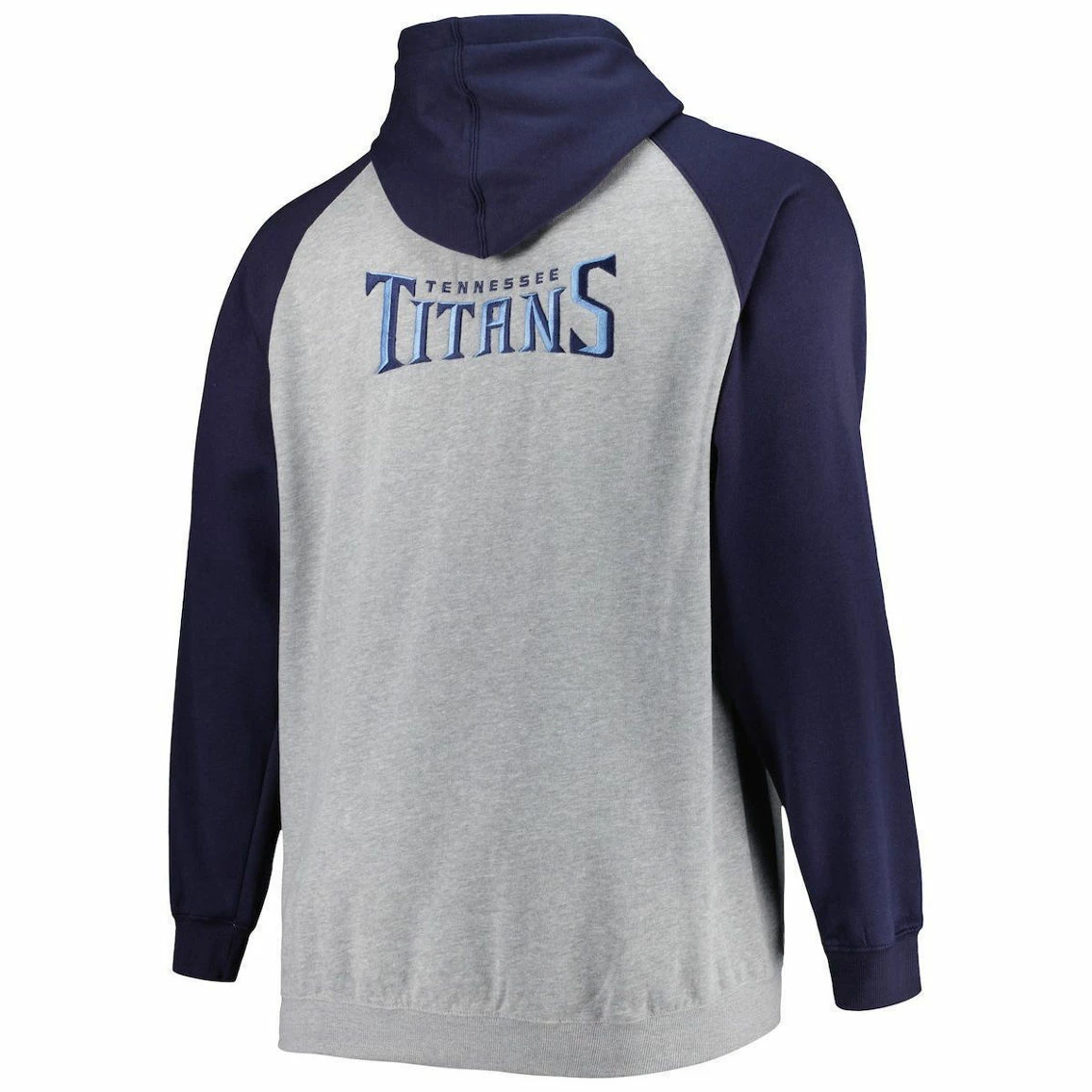 Profile Men's Heather Gray Tennessee Titans Big & Tall Fleece Raglan Full-Zip Hoodie Jacket 6 Profile Men's Heather Gray Tennessee Titans Big & Tall Fleece Raglan Full-Zip Hoodie Jacket - Image 4