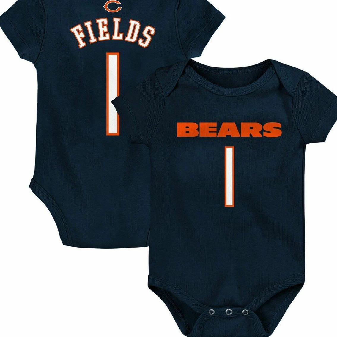 Outerstuff Newborn & Infant Justin Fields Navy Chicago Bears Mainliner Player Name & Number Bodysuit 4 Outerstuff Newborn & Infant Justin Fields Navy Chicago Bears Mainliner Player Name & Number Bodysuit - Image 2