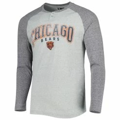 Concepts Sport Men's Heather Gray Chicago Bears Ledger Raglan Long Sleeve Henley T-Shirt -Fanatics DSCO1148325503 1927 ALT2