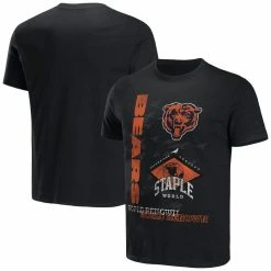 Staple Men's NFL X Black Chicago Bears World Renowned T-Shirt