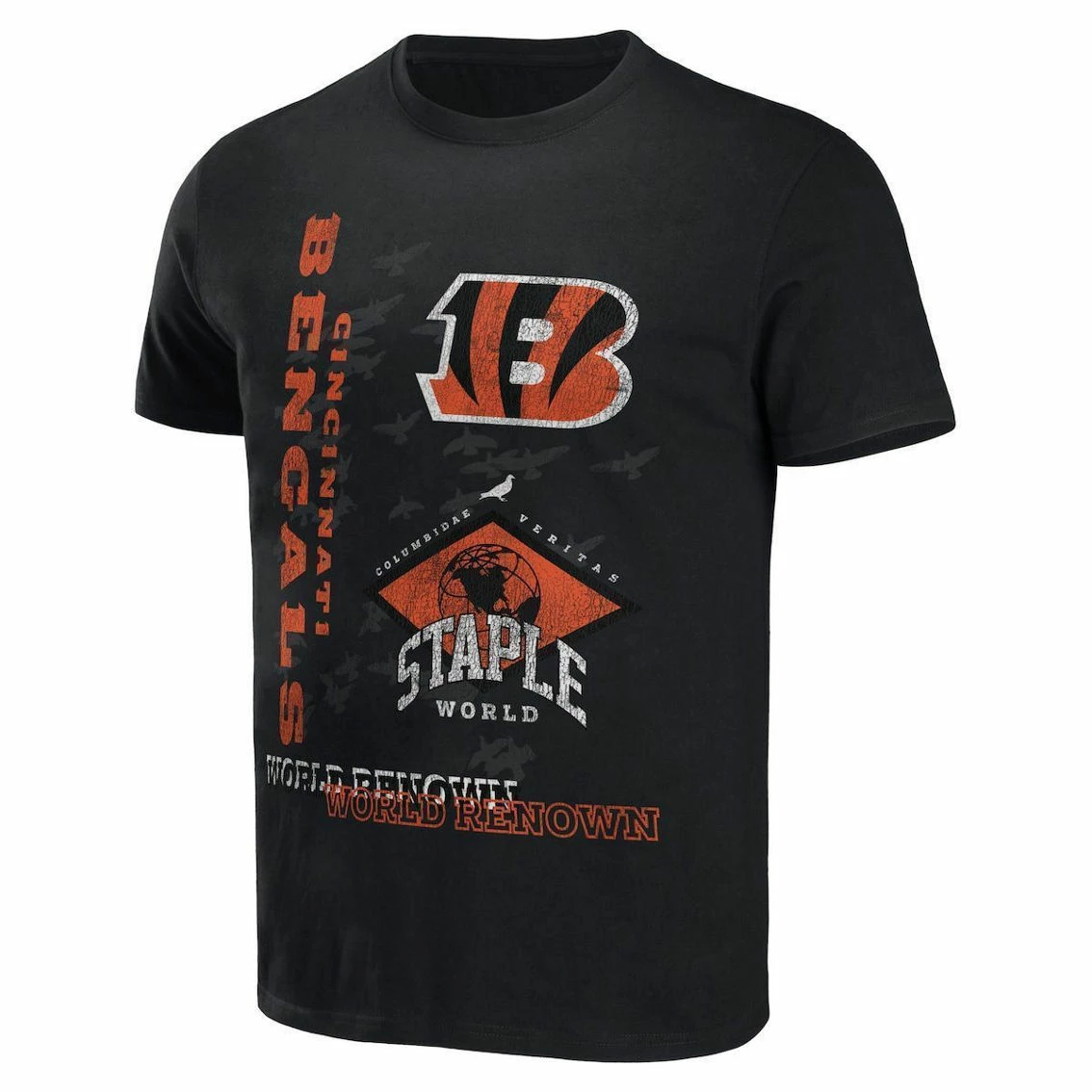 Men's NFL X Staple Black Cincinnati Bengals World Renowned T-Shirt 5 Men's NFL X Staple Black Cincinnati Bengals World Renowned T-Shirt - Image 3