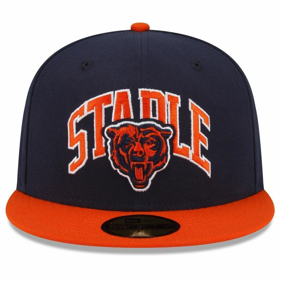 New Era X Staple Men's New Era Navy/Orange Chicago Bears NFL X Staple Collection 59FIFTY Fitted Hat 5 New Era X Staple Men's New Era Navy/Orange Chicago Bears NFL X Staple Collection 59FIFTY Fitted Hat - Image 3