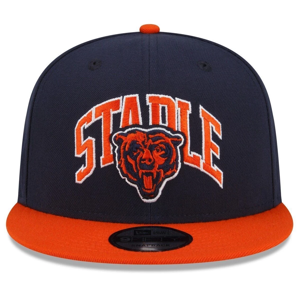 New Era X Staple Men's Navy/Orange Chicago Bears NFL X Collection 9FIFTY Snapback Adjustable Hat 5 New Era X Staple Men's Navy/Orange Chicago Bears NFL X Collection 9FIFTY Snapback Adjustable Hat - Image 3