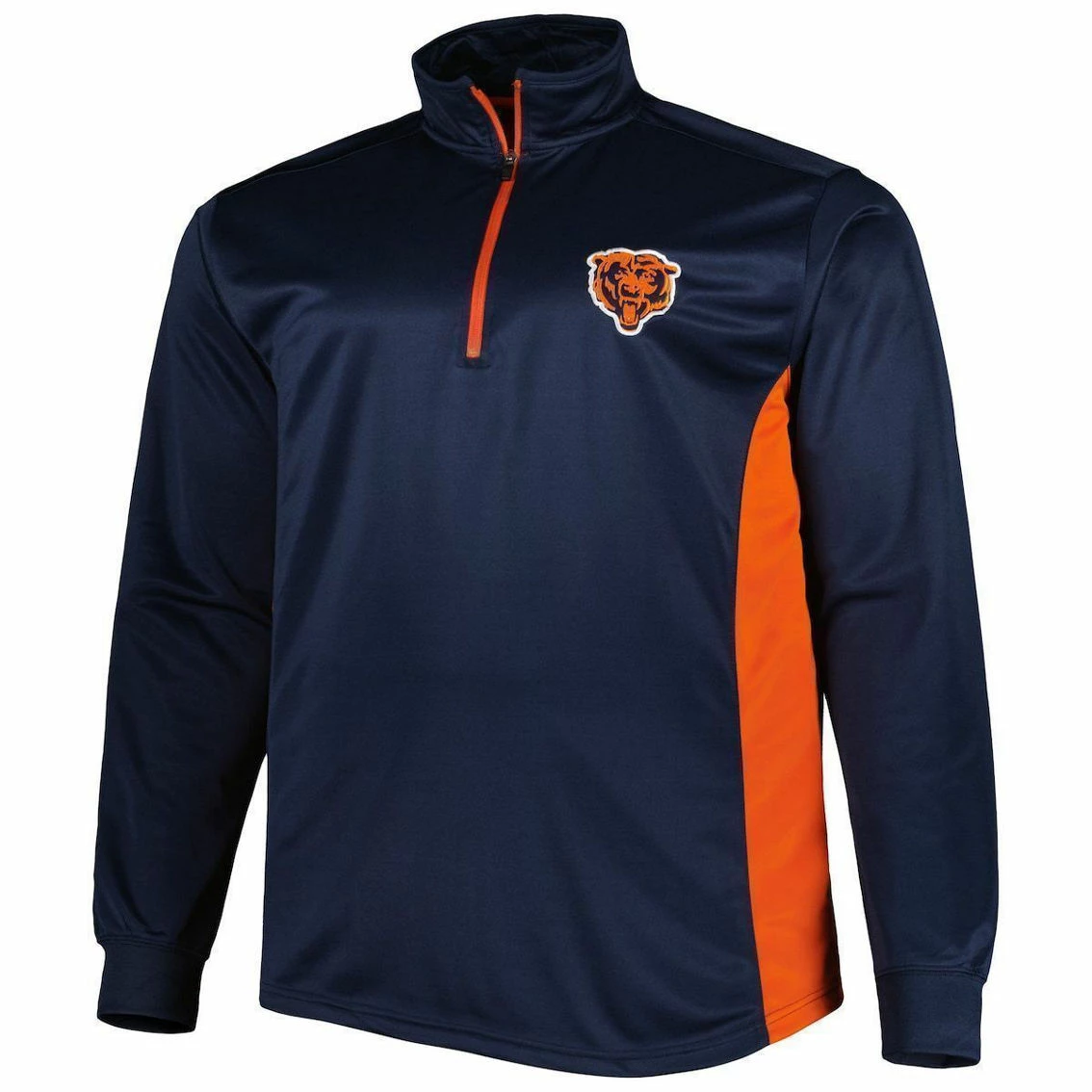 Profile Men's Navy Chicago Bears Big & Tall Quarter-Zip Top 4 Profile Men's Navy Chicago Bears Big & Tall Quarter-Zip Top - Image 3