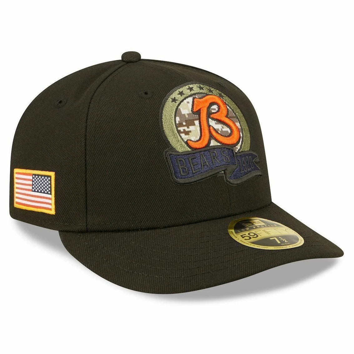 New Era Men's Black Chicago Bears 2022 Salute To Service Low 59FIFTY Fitted Hat 4 New Era Men's Black Chicago Bears 2022 Salute To Service Low 59FIFTY Fitted Hat - Image 2