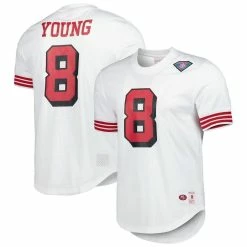 Mitchell & Ness Men's Steve Young White San Francisco 49ers Retired Player Name & Number Mesh Top