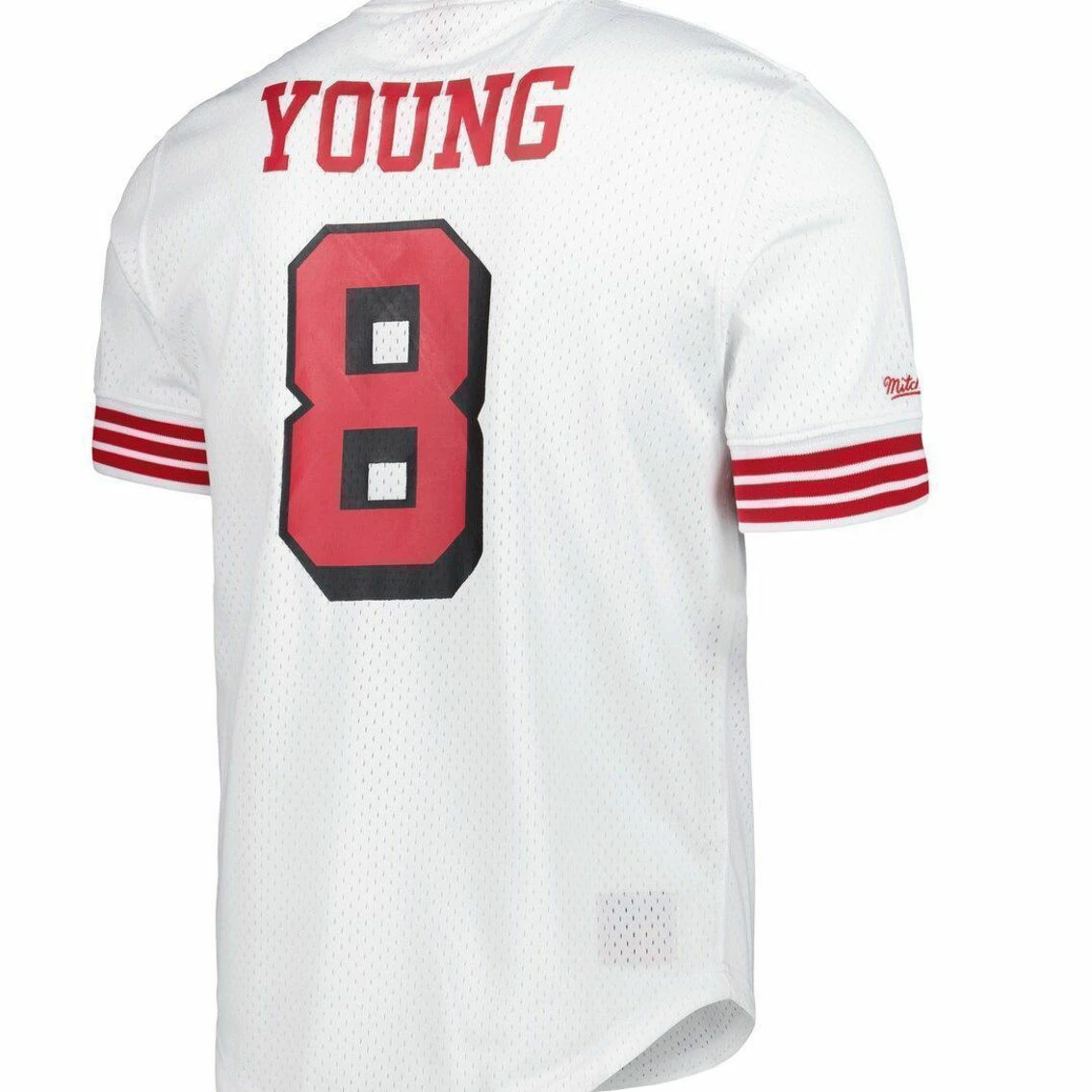 Mitchell & Ness Men's Steve Young White San Francisco 49ers Retired Player Name & Number Mesh Top 6 Mitchell & Ness Men's Steve Young White San Francisco 49ers Retired Player Name & Number Mesh Top - Image 4