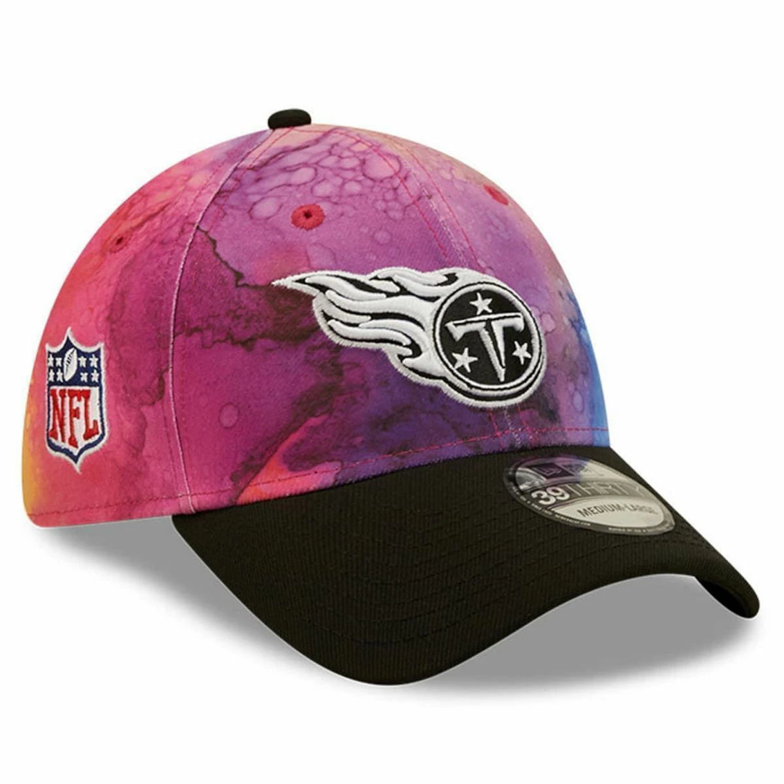 New Era Men's Pink/Black Tennessee Titans 2022 NFL Crucial Catch 39THIRTY Flex Hat 3 New Era Men's Pink/Black Tennessee Titans 2022 NFL Crucial Catch 39THIRTY Flex Hat
