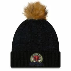 Women's New Era Black/Navy Chicago Bears 2022 Salute To Service Pom Knit Hat
