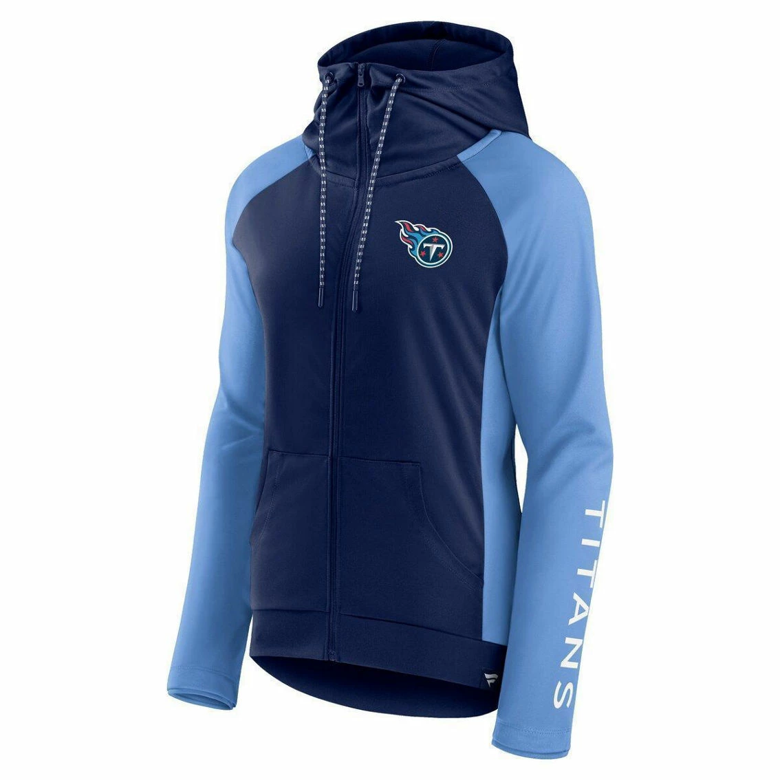Fanatics Branded Women's Navy/Light Blue Tennessee Titans End Around Raglan Full-Zip Hoodie 5 Fanatics Branded Women's Navy/Light Blue Tennessee Titans End Around Raglan Full-Zip Hoodie - Image 3