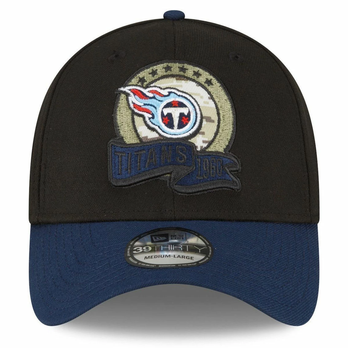 New Era Men's Black/Navy Tennessee Titans 2022 Salute To Service 39THIRTY Flex Hat 5 New Era Men's Black/Navy Tennessee Titans 2022 Salute To Service 39THIRTY Flex Hat - Image 3