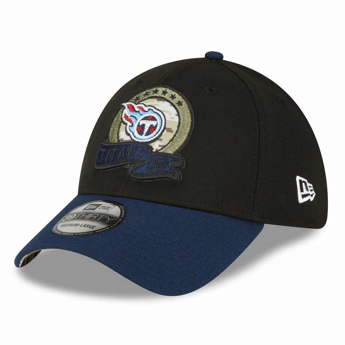 New Era Men's Black/Navy Tennessee Titans 2022 Salute To Service 39THIRTY Flex Hat 6 New Era Men's Black/Navy Tennessee Titans 2022 Salute To Service 39THIRTY Flex Hat - Image 4