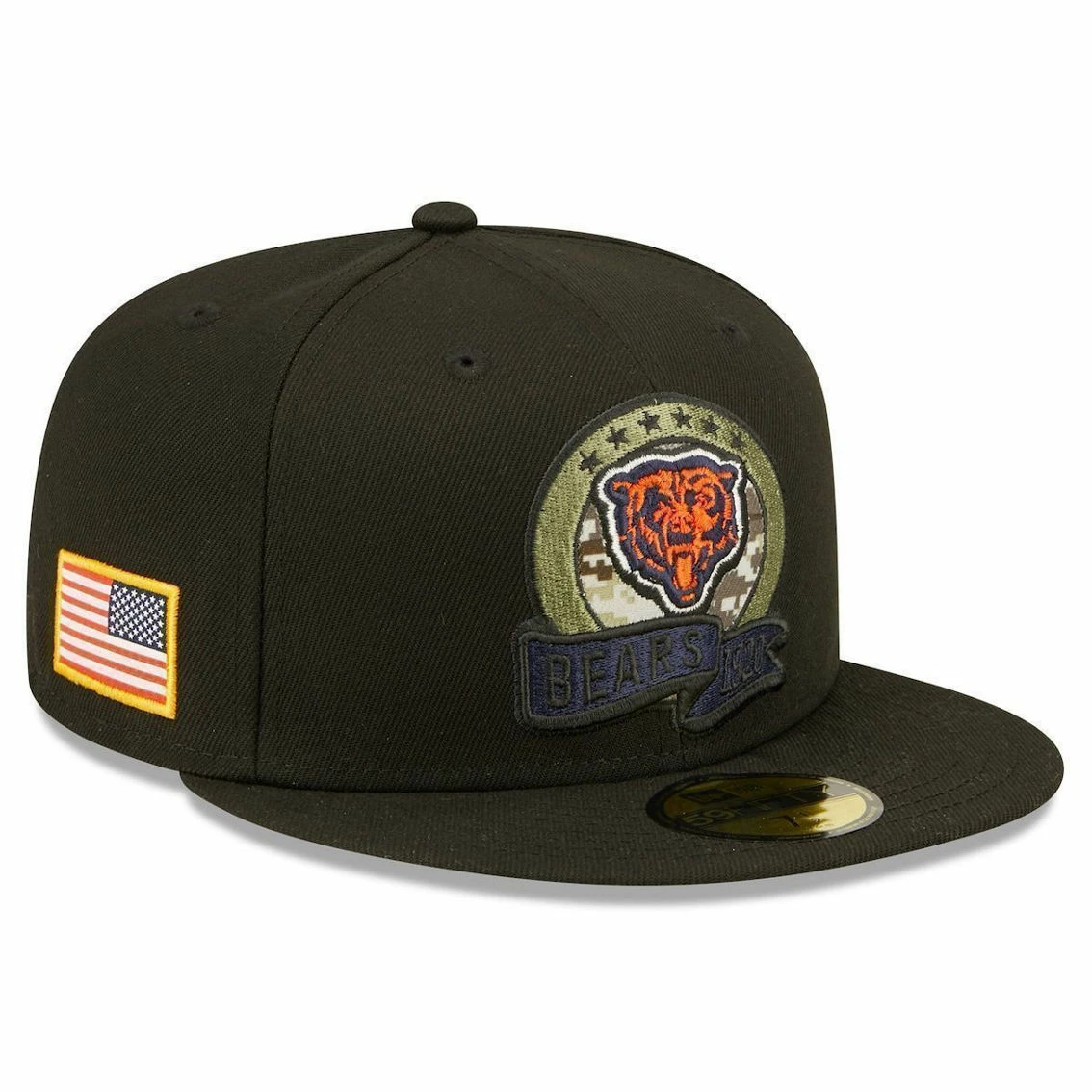 New Era Men's Black Chicago Bears 2022 Salute To Service 59FIFTY Fitted Hat 4 New Era Men's Black Chicago Bears 2022 Salute To Service 59FIFTY Fitted Hat - Image 2