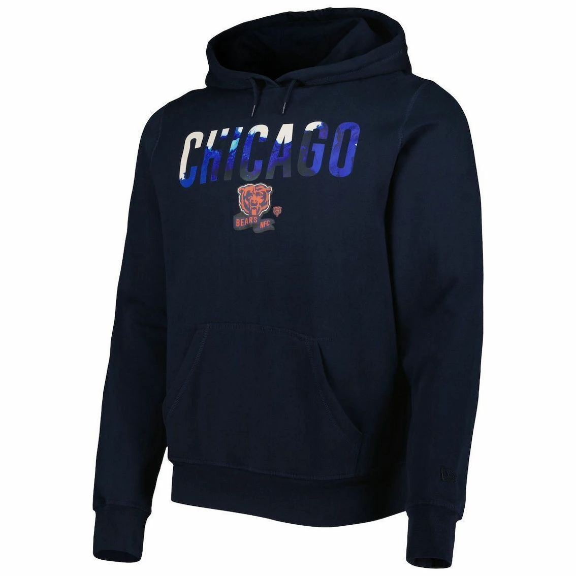 New Era Men's Navy Chicago Bears Ink Dye Pullover Hoodie 5 New Era Men's Navy Chicago Bears Ink Dye Pullover Hoodie - Image 3