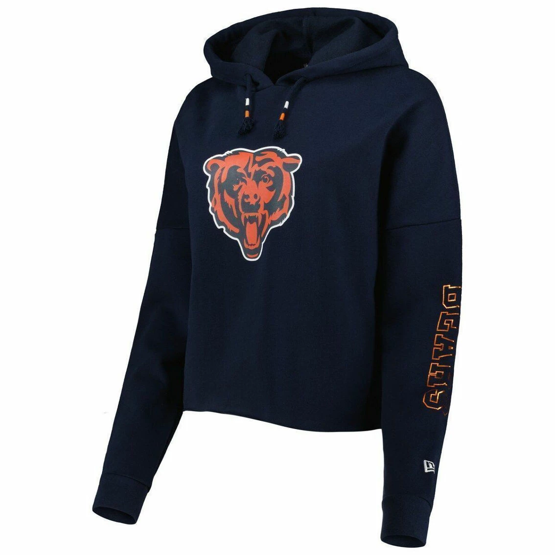 New Era Women's Navy Chicago Bears Foil Sleeve Pullover Hoodie 5 New Era Women's Navy Chicago Bears Foil Sleeve Pullover Hoodie - Image 3