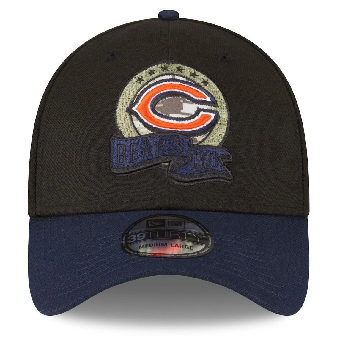 New Era Men's Black/Navy Chicago Bears 2022 Salute To Service 39THIRTY Flex Hat 5 New Era Men's Black/Navy Chicago Bears 2022 Salute To Service 39THIRTY Flex Hat - Image 3