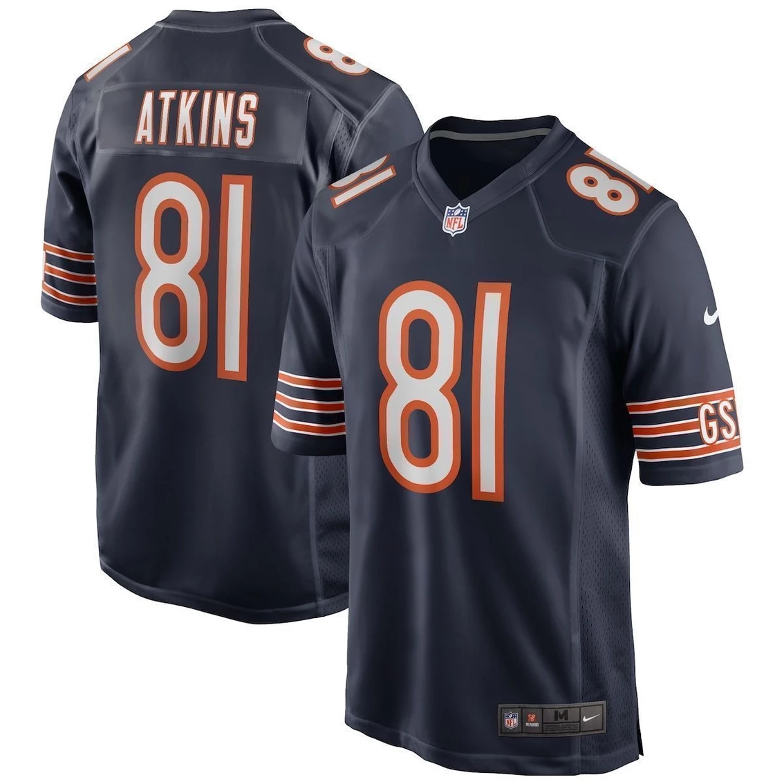 Men's Nike Doug Atkins Navy Chicago Bears Game Retired Player Jersey 3 Men's Nike Doug Atkins Navy Chicago Bears Game Retired Player Jersey