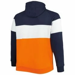 Men's New Era Navy/Orange Chicago Bears Big & Tall Current Team Colorblock Fleece Raglan Pullover Hoodie -Fanatics DSCO1150500716 ANGEBL ALT3